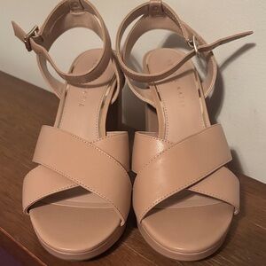 Kelly & Katie Nude Cross-Strap Sandals